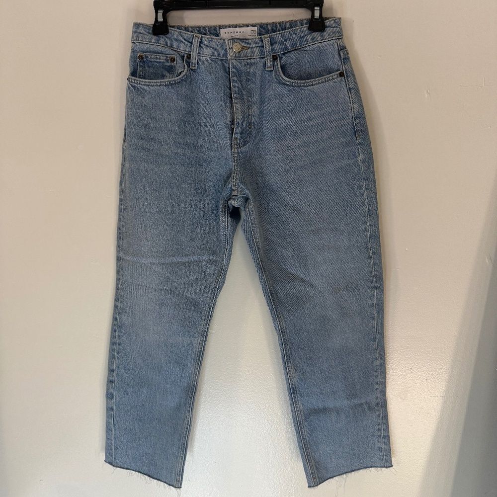 Top Shop Medium Wash Straight Fit Jeans